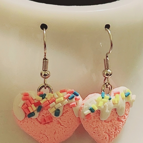 Hear Lollipop Earrings Heart Earrings NWT - Picture 2 of 6